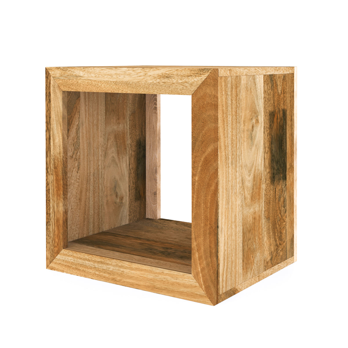 Solid Mango Wood Cube Lamp Table