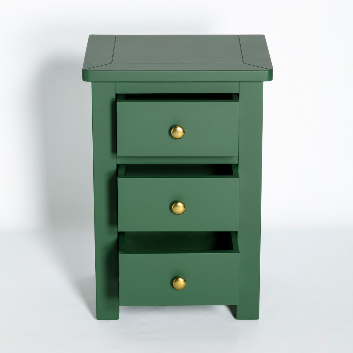 Manor Green 3 Drawer Bedside Table