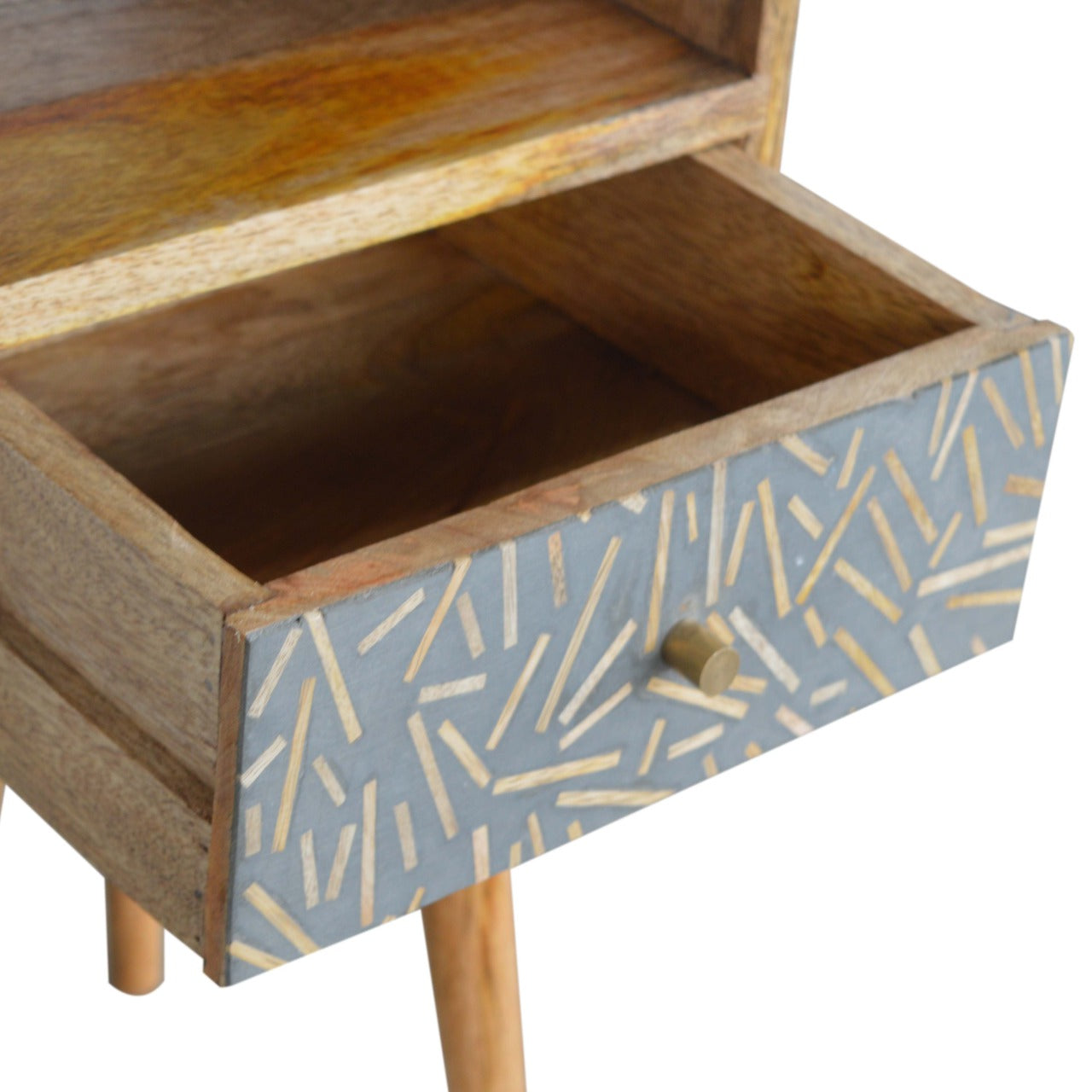 Mini Bedside Table with Cement Chip Drawer