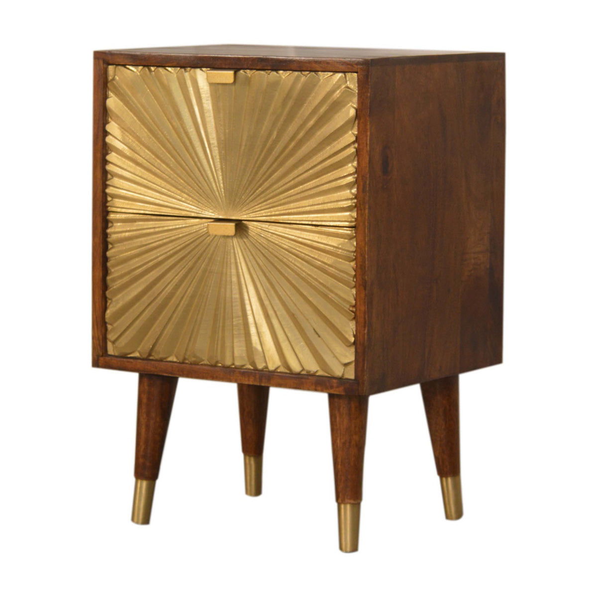 Manila Gold Bedside Table - Mango Wood