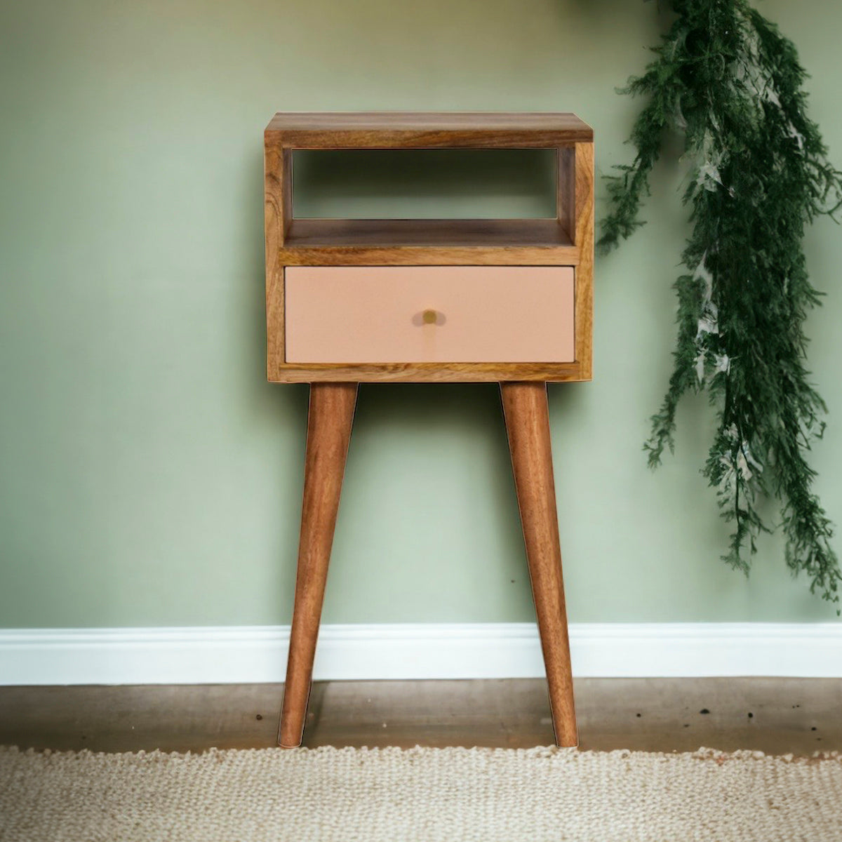 Mini Blush Pink / Mango Wood Bedside