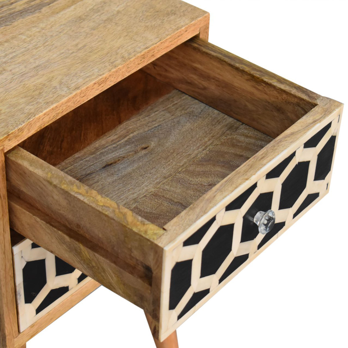 Mini Bone Inlay Bedside Table / 2 Drawers