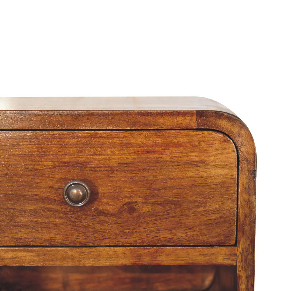 Mini Curve Floating Bedside Table - Chestnut Finish