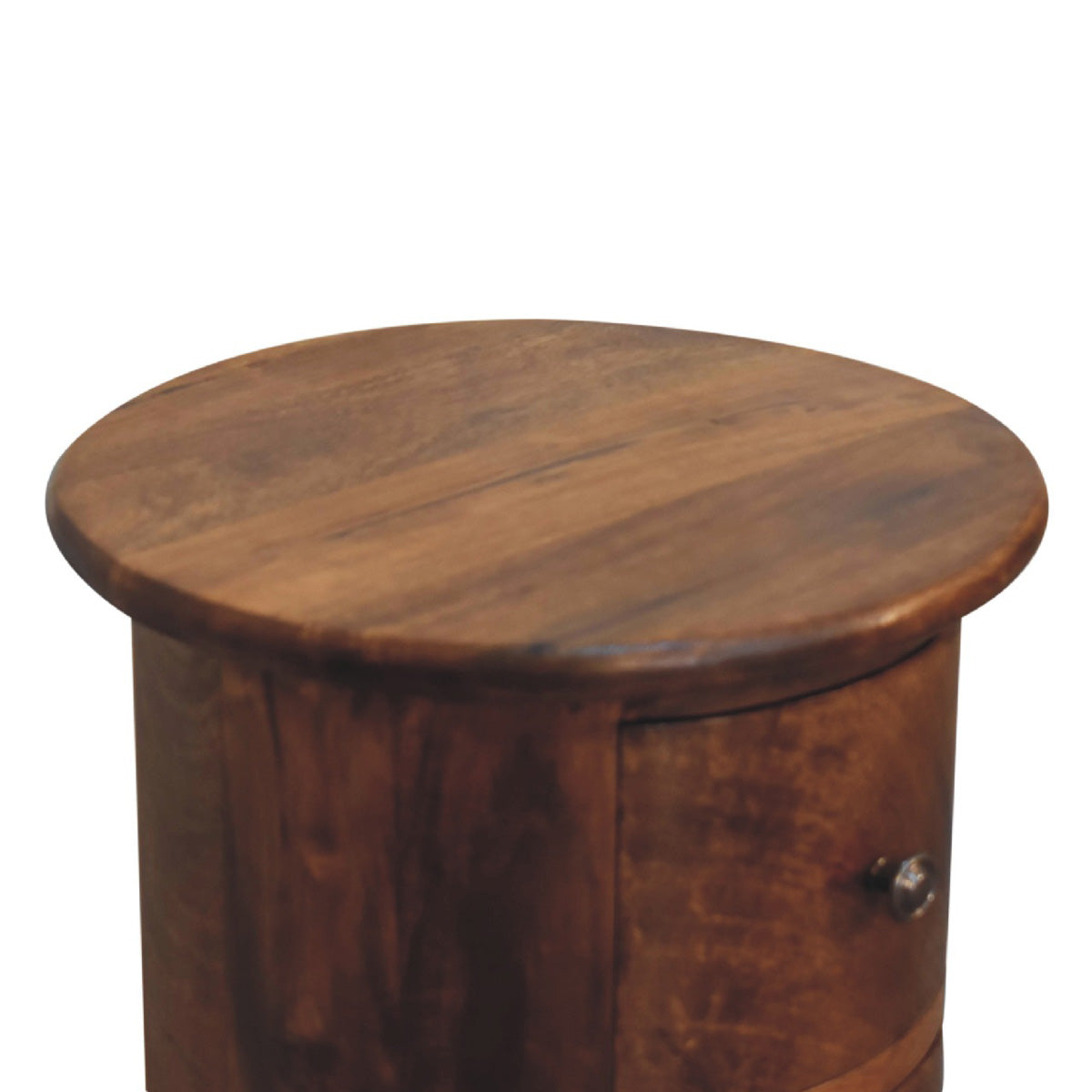 Mini Chestnut Drum Chest 3 Drawer - Dark Wood