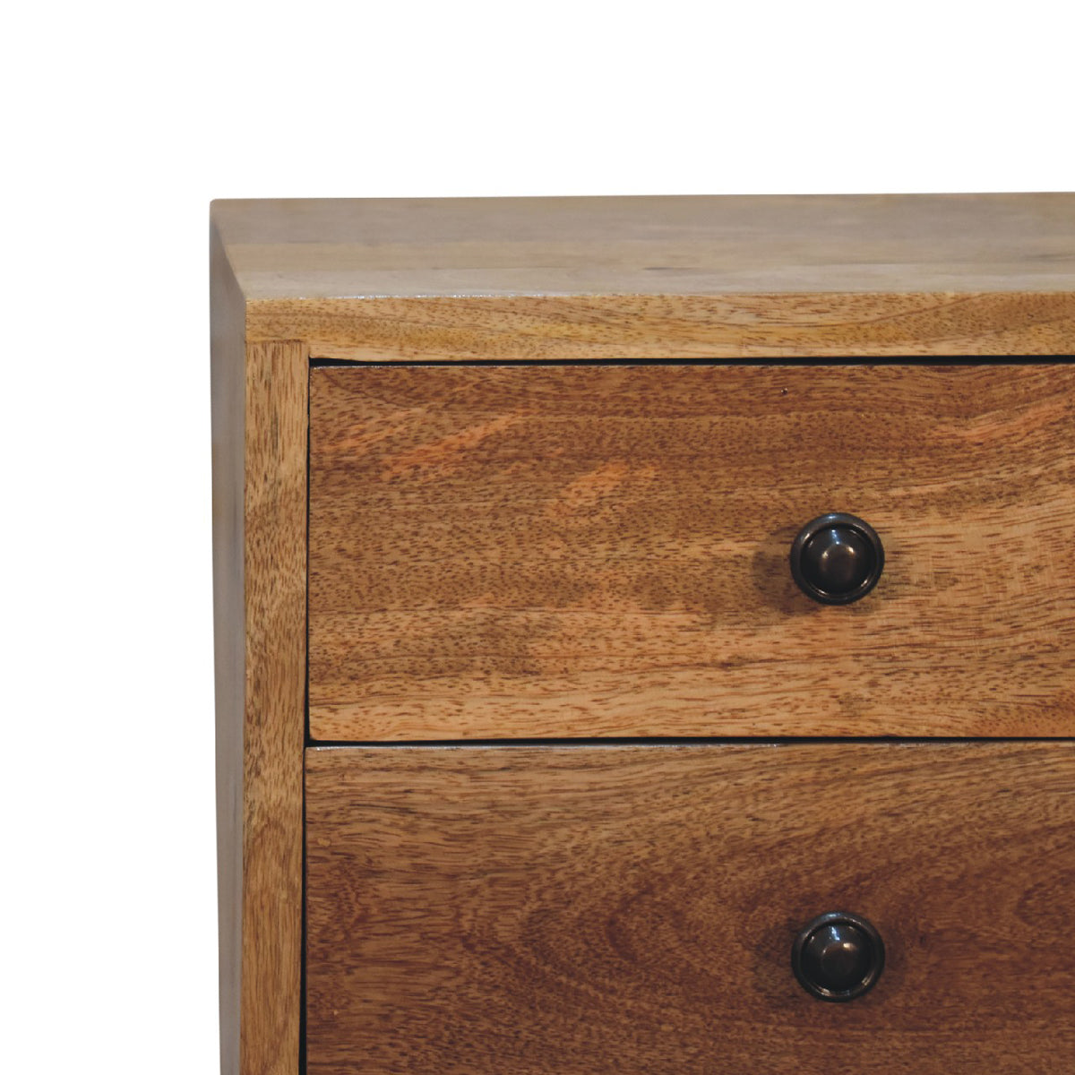 Mini Oak-Ish Bedside Table / 2 Drawers