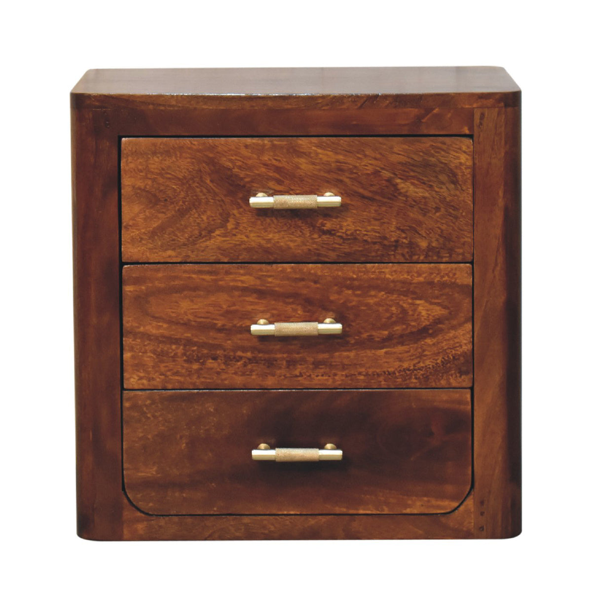 Luca Chestnut Bedside Table / Dark Wood Small Chest