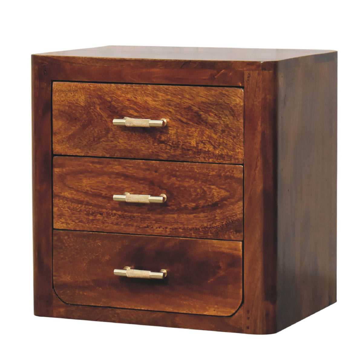 Luca Chestnut Bedside Table / Dark Wood Small Chest