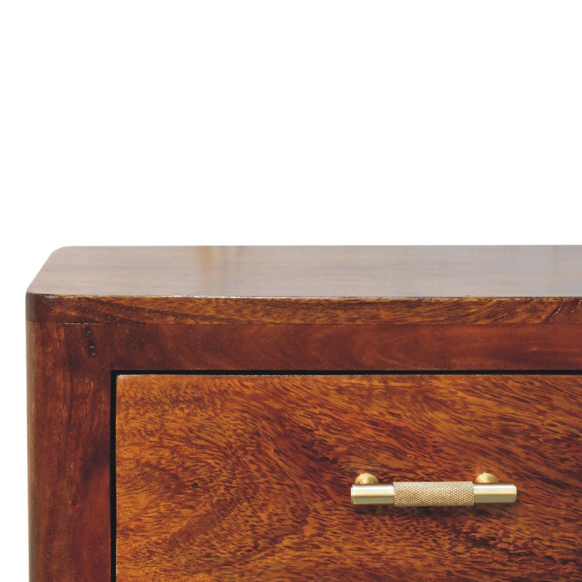 Luca Chestnut Bedside Table / Dark Wood Small Chest