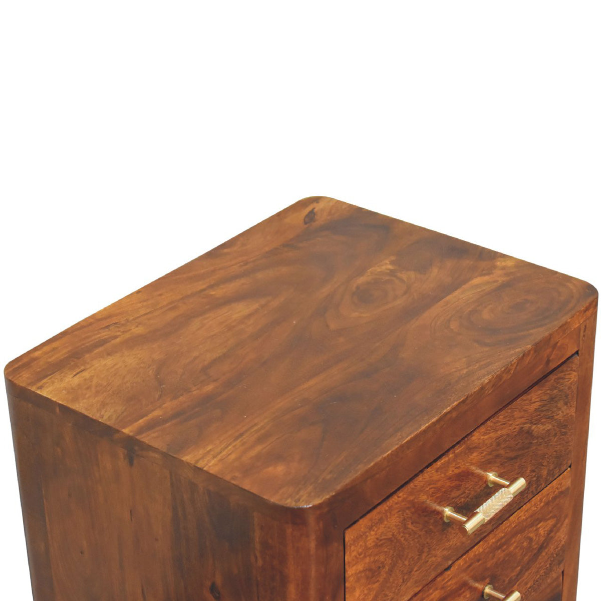 Luca Chestnut Bedside Table / Dark Wood Small Chest