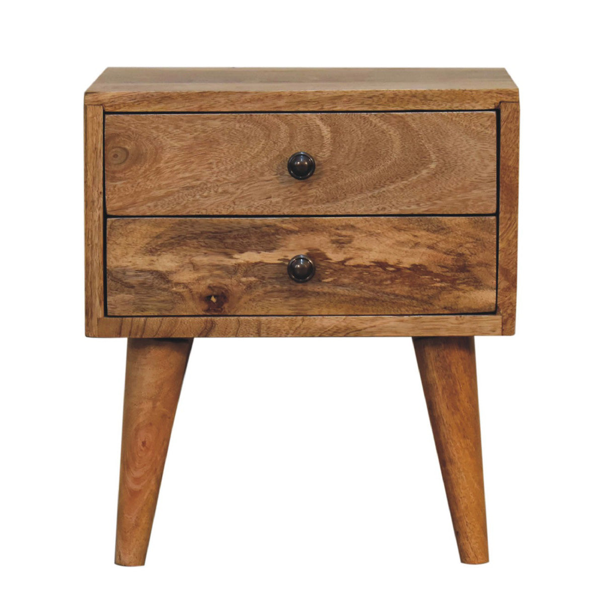 Mini Modern Oak Ish Bedside Table / Small Side Chest