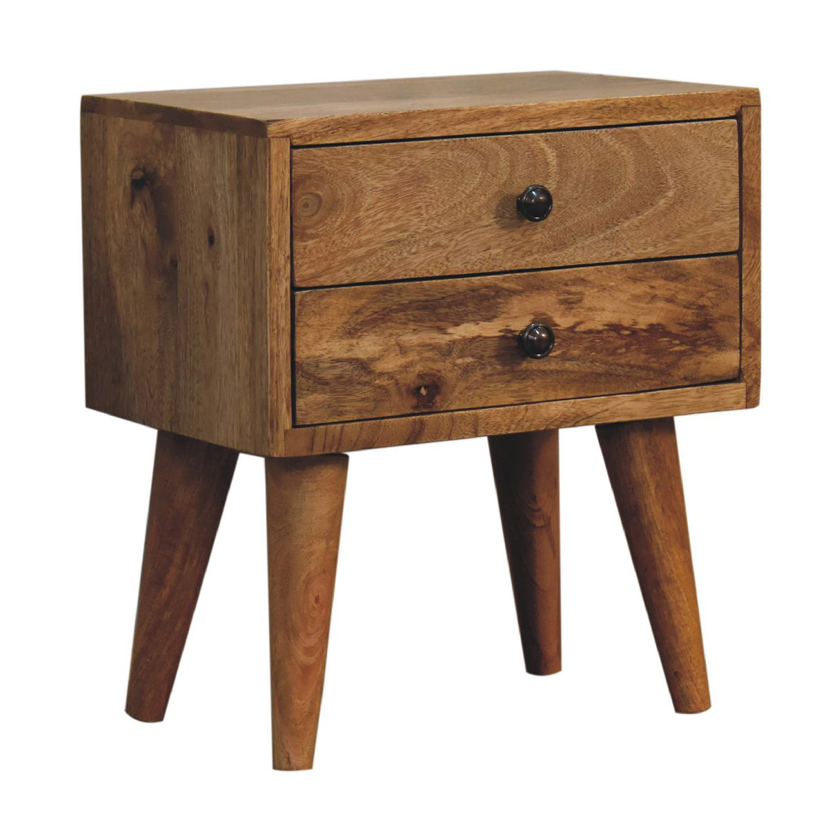 Mini Modern Oak Ish Bedside Table / Small Side Chest