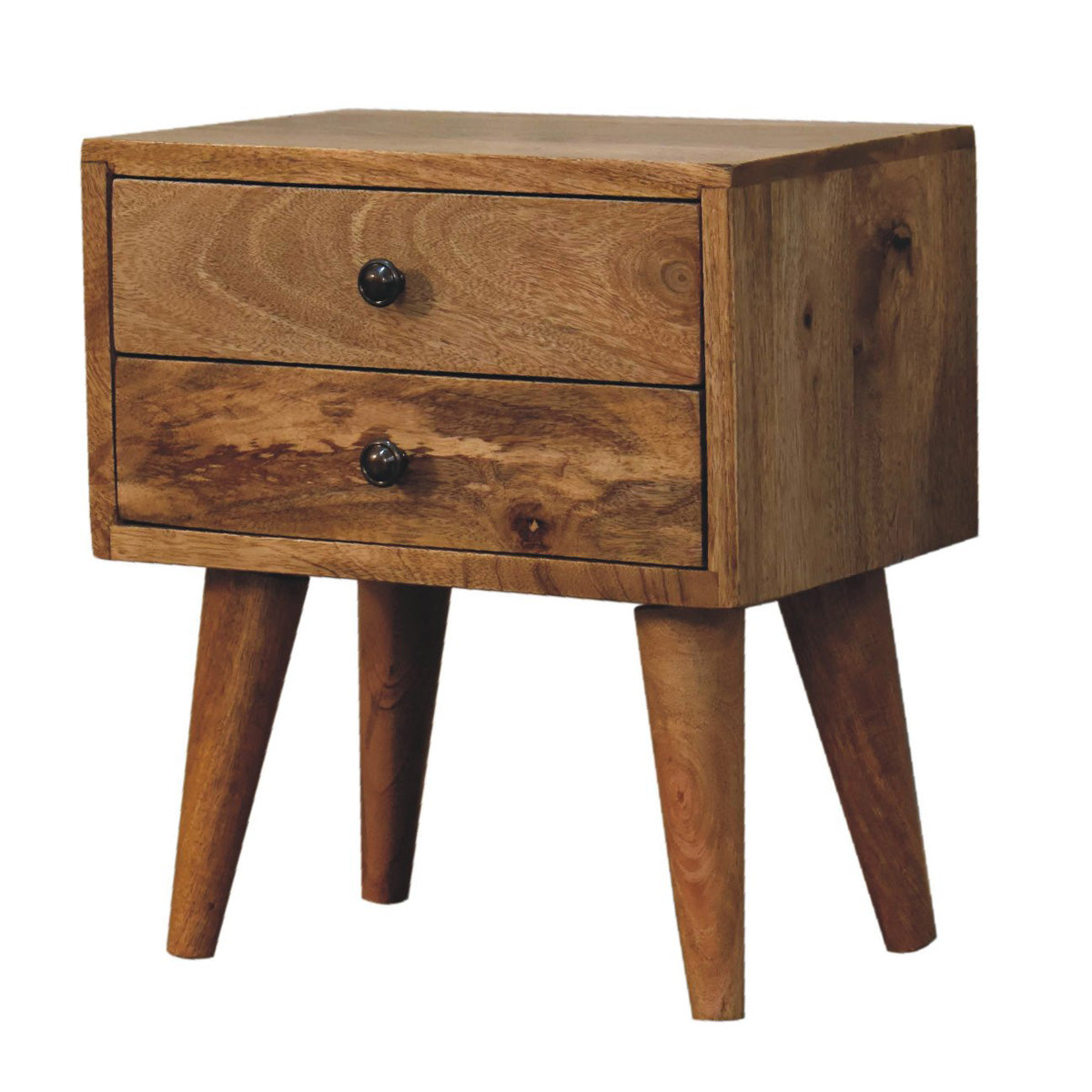 Mini Modern Oak Ish Bedside Table / Small Side Chest