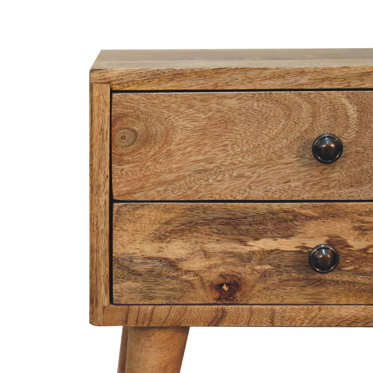 Mini Modern Oak Ish Bedside Table / Small Side Chest