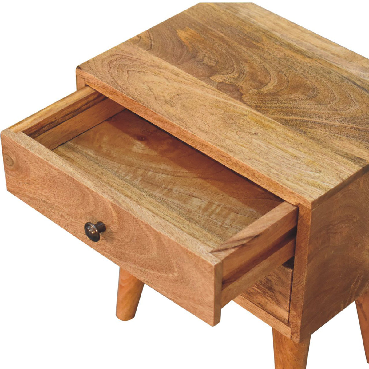 Mini Modern Oak Ish Bedside Table / Small Side Chest