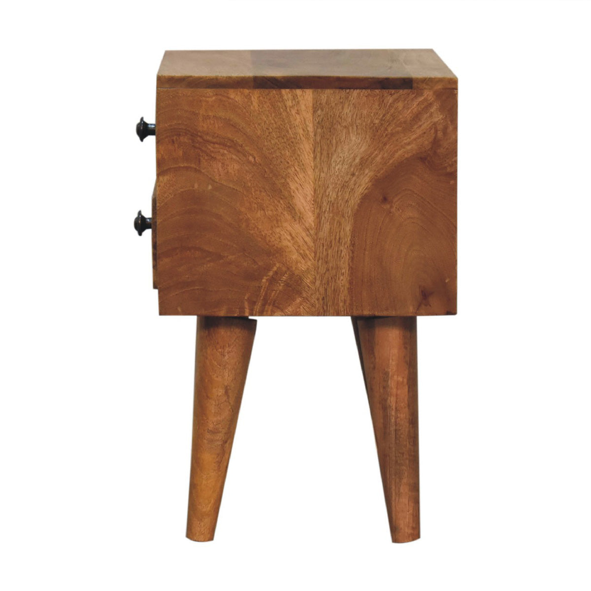 Mini Modern Oak Ish Bedside Table / Small Side Chest