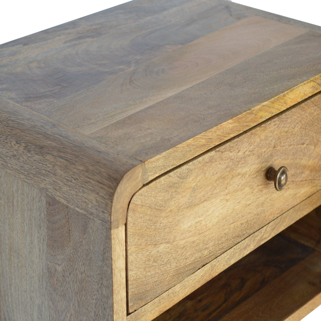 Oak-Ish Curve Floating Bedside Table