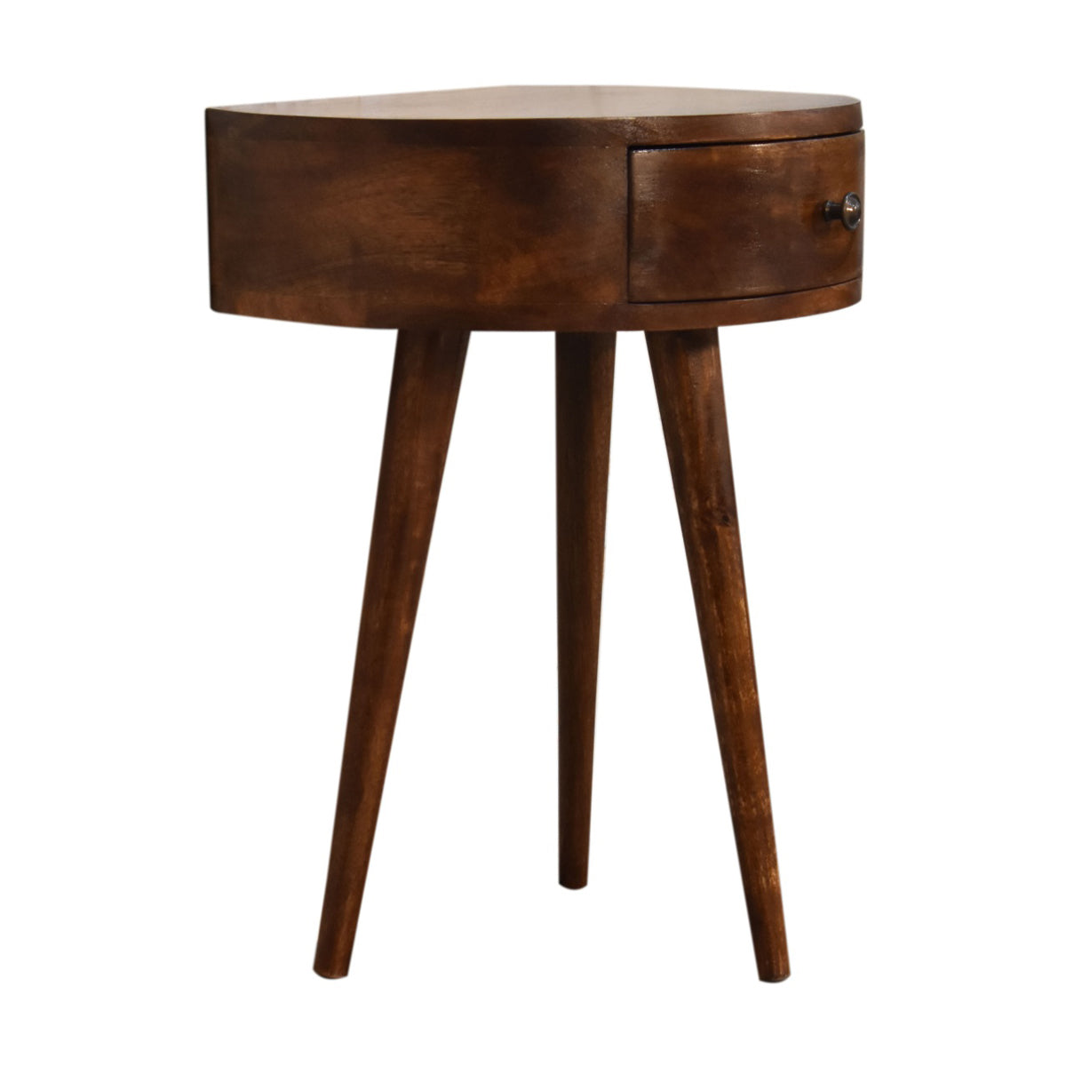 Chestnut Semi Circular Bedside Table - 1 Drawer