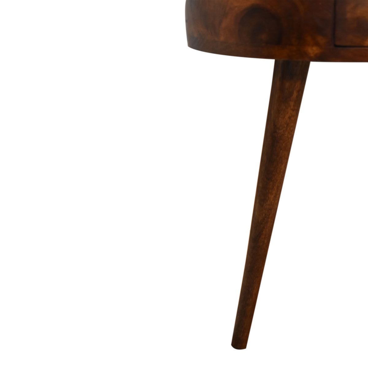 Chestnut Semi Circular Bedside Table - 1 Drawer