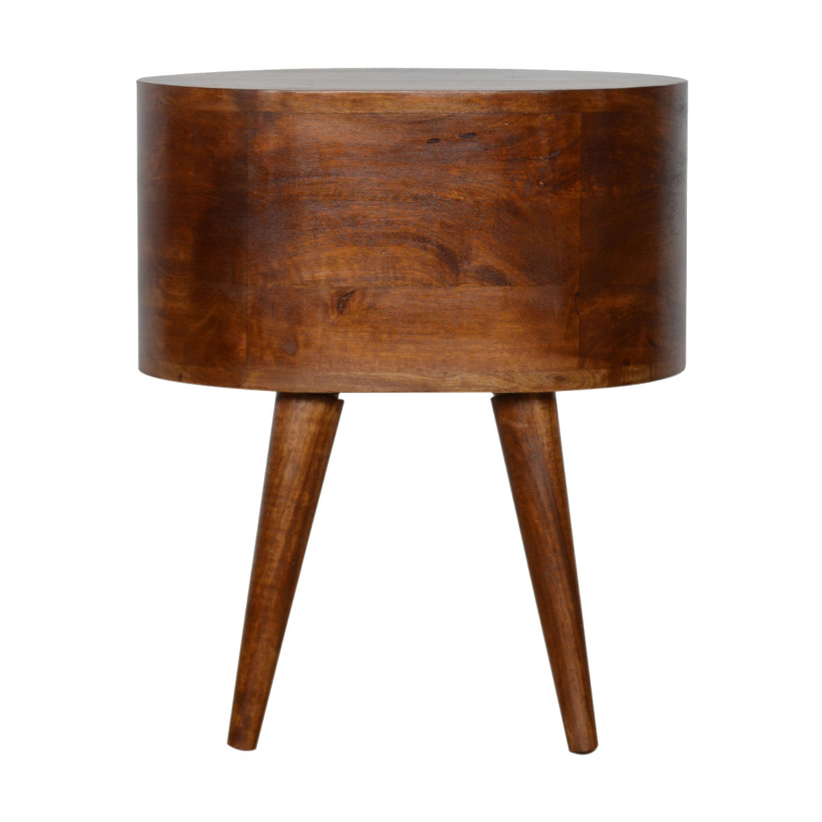 Chestnut Curved Bedside Table / Mango Wood