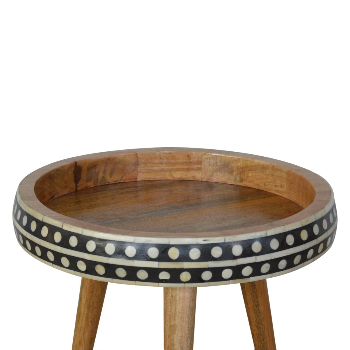 Small Dotted End Table - Mango Wood