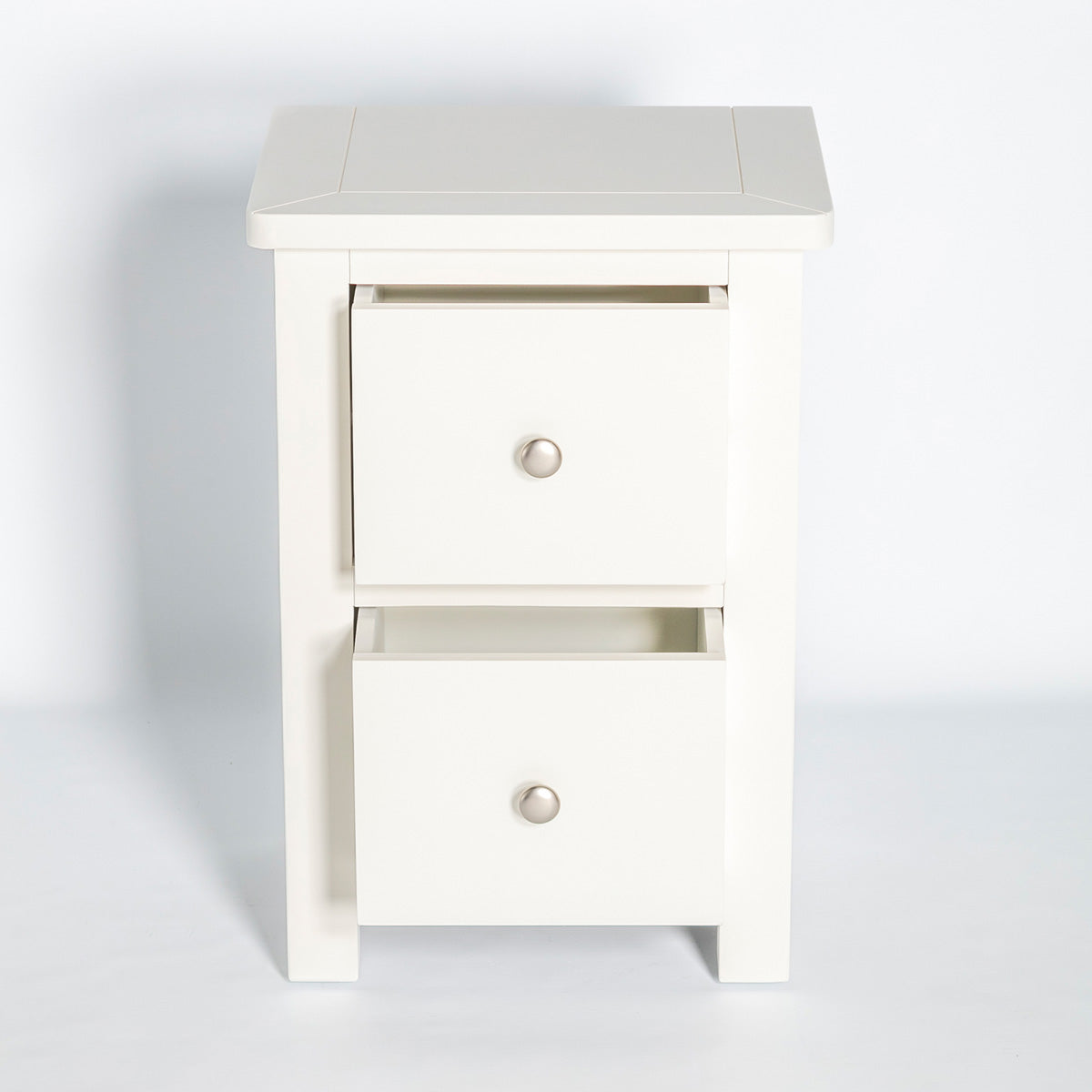 Manor White 2 Drawer Bedside Table