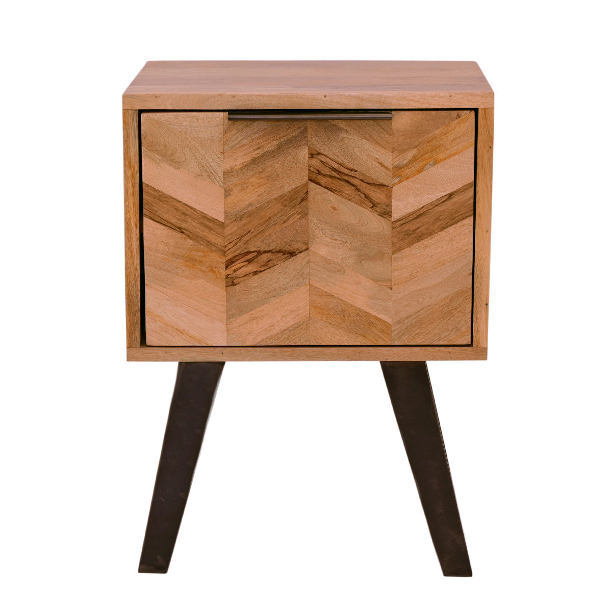 Agra Side Cabinet with Parquet Detailing / Mango Wood