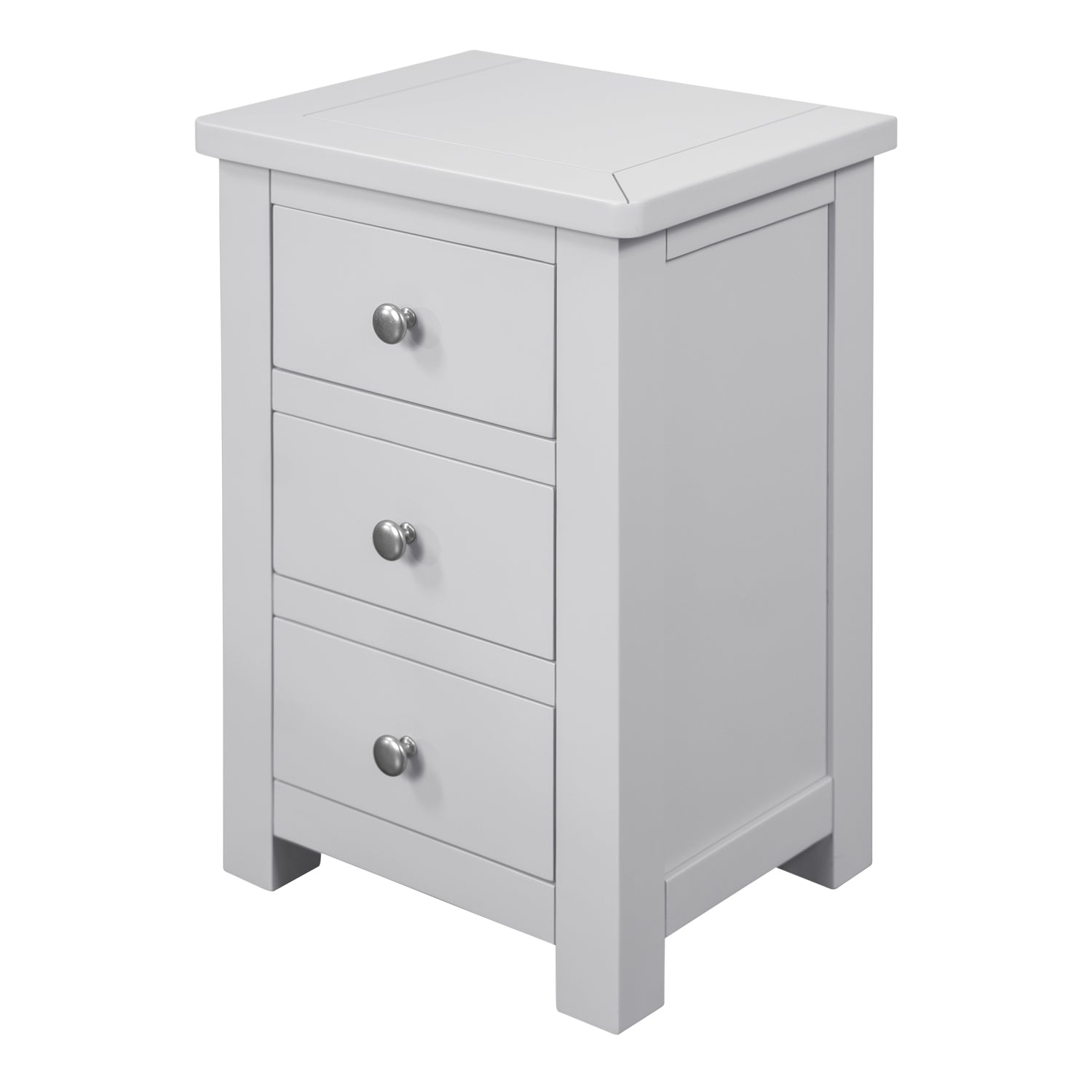Manor Grey 3 Drawer Bedside Table