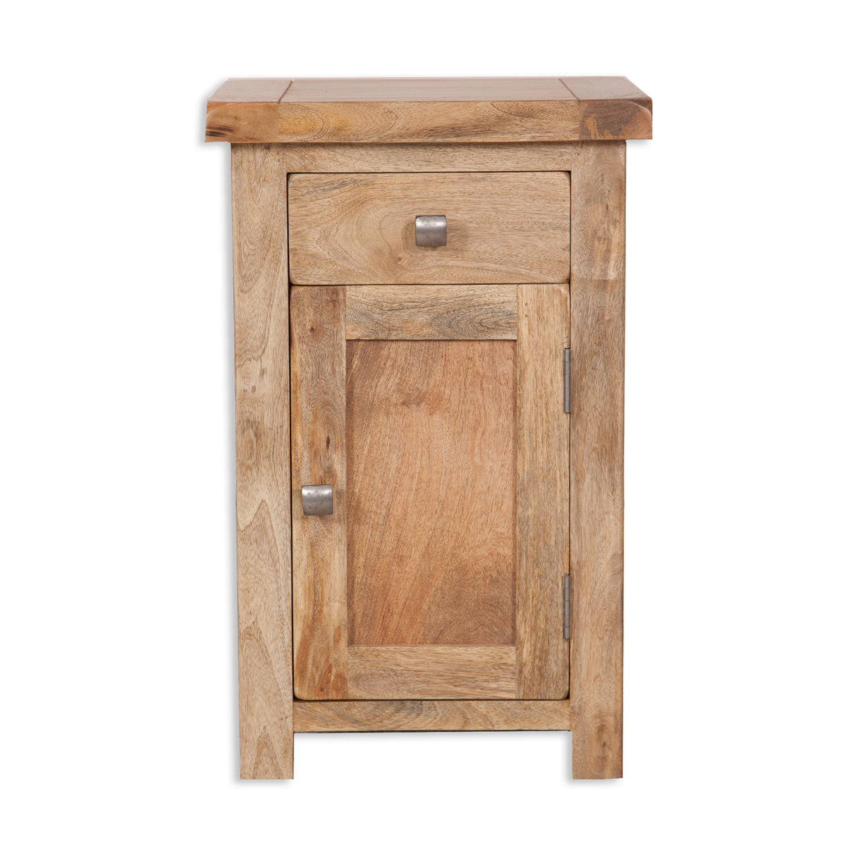 Rustic Mango Bedside Table with Cupboard & Drawer