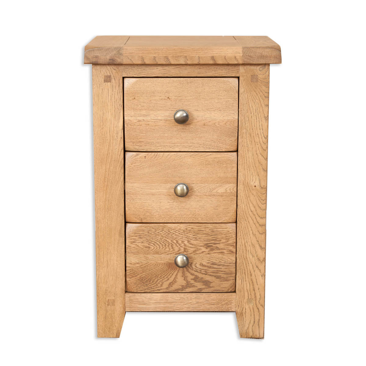 Cornish Chunky Oak 3 Drawer Bedside Table